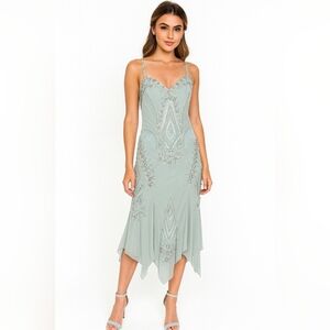 Sue Wong Light Blue Embellished Dress